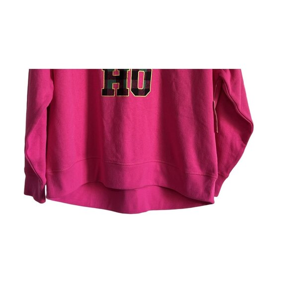 Style and Co Womens XL Pink Holiday Sweatshirt Ho Ho Ho Print Christmas NWT - Picture 3 of 7